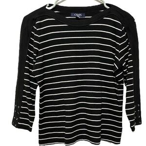 Chaps Black and White Stripe Shirt